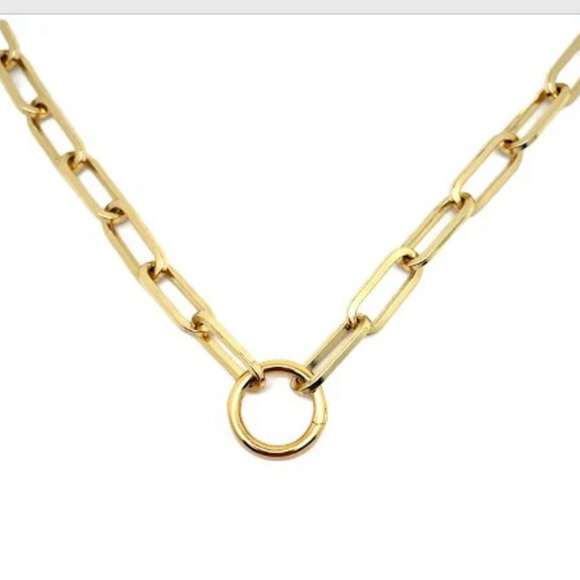 Link paper clip necklace and bracelet with birthstone charm - Picture 6 of 7